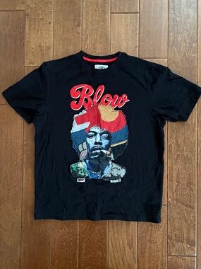 Black Graphic 'Blow' Crewneck T‑Shirt